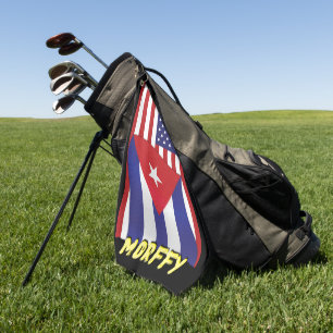 Blk3X: Monogram Cuban / American Flag Golf Towel