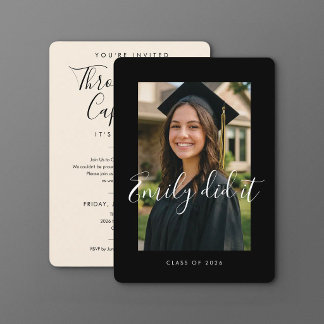 BLK & CREAM 2026 | Graduation Invite with Photo