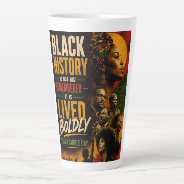Blk Excellent Quote 2nd Latte Mug (Front)