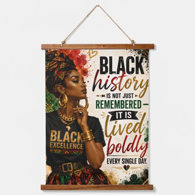 Blk Excellent Quote Hanging Tapestry (Front)