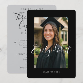 BLK & GRAY 2026 | Graduation Invite with Photo