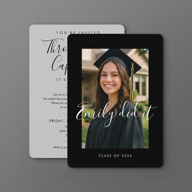 BLK & GRAY 2026 | Graduation Invite with Photo (Creator Uploaded)