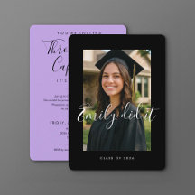 BLK & PURPLE 2026 | Graduation Invite with Photo