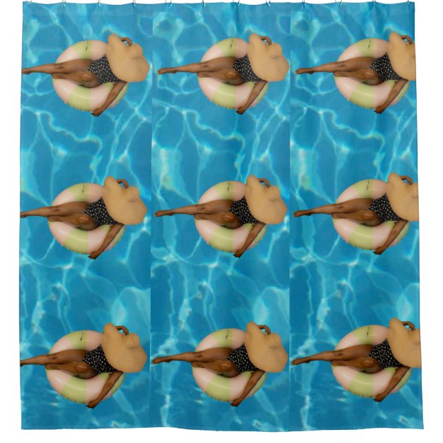 Blk Summer Shower Curtain (Front)