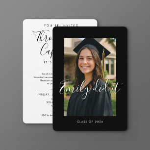 BLK & WHT 2026 Graduation Invite with Photo