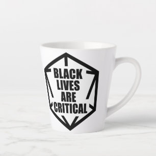 BLM Black Lives are Critical [B&W] Latte Mug