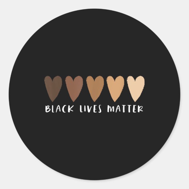 Blm Black Lives Heart  Classic Round Sticker (Front)