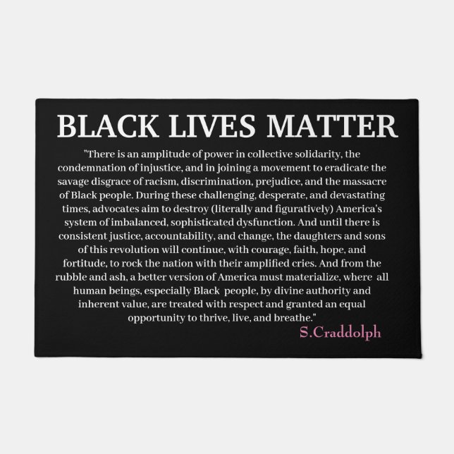 BLM Black Lives Matter doormat (Front)