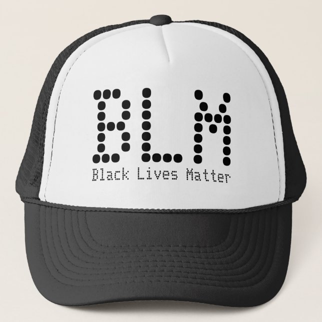 BLM Black Lives Matter Name And Text Personalised Trucker Hat (Front)