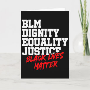 Blm Dignity Equality Justice Black Lives Problem Card