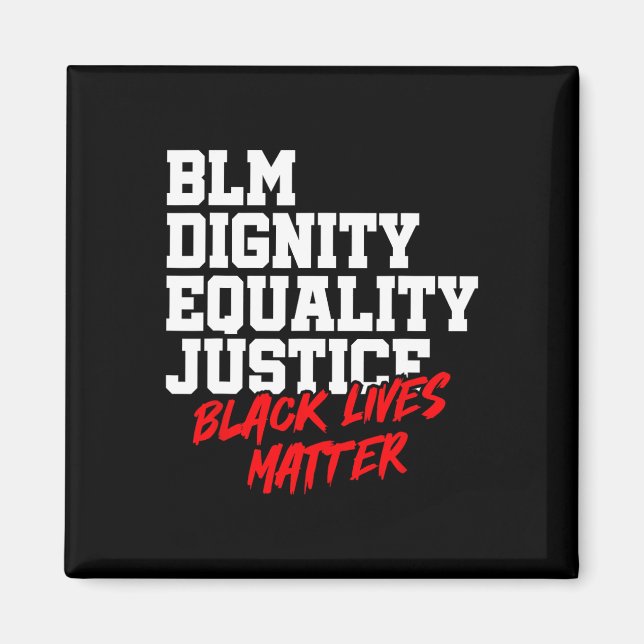 Blm Dignity Equality Justice Black Lives Problem  Magnet (Front)
