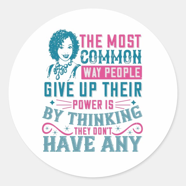 BLM - Don't give up power Classic Round Sticker (Front)