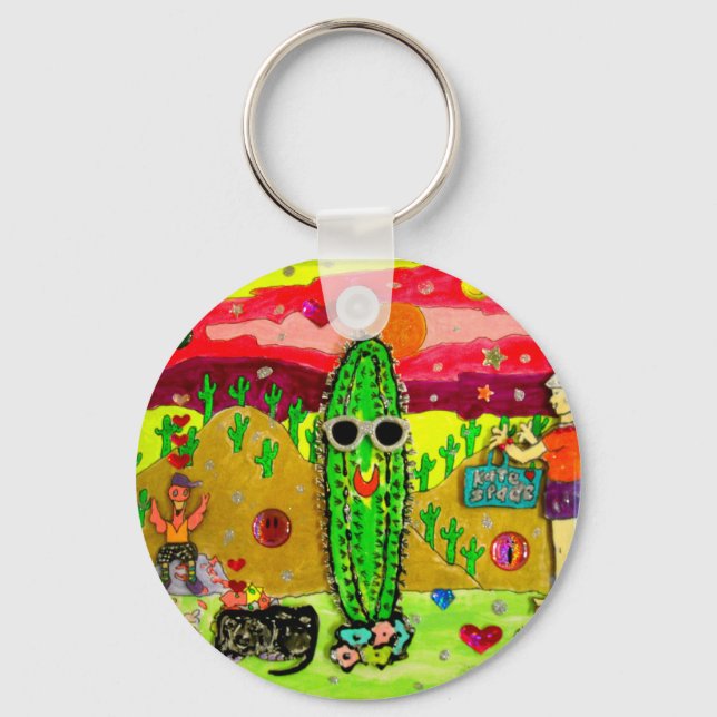 bloated cactus key ring (Front)