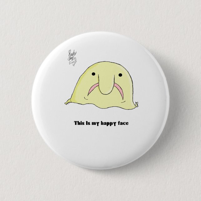 Blobfish 6 Cm Round Badge (Front)