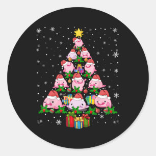 blobfish christmas tree classic round sticker