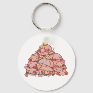 Blobfish Christmas Tree Funny Animal Christmas Key Ring
