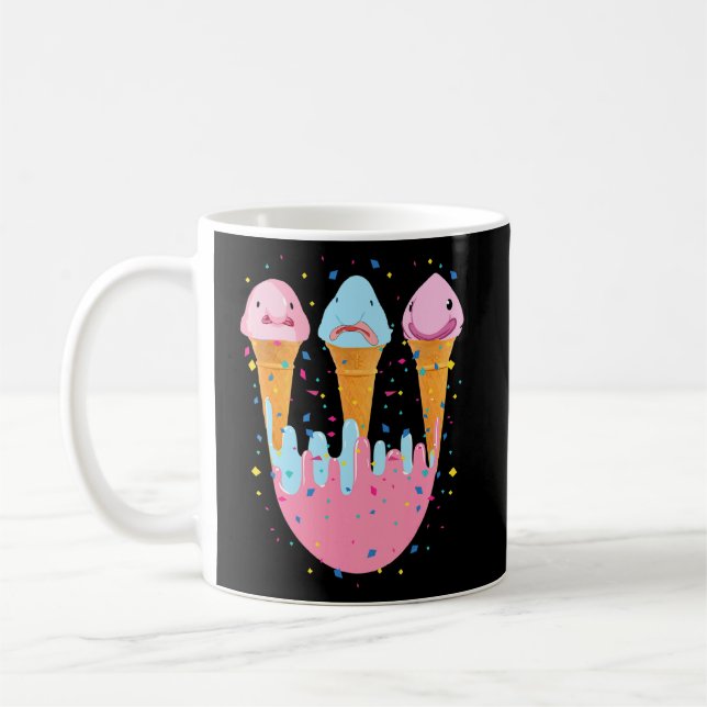 Blobfish Ice Cream  Ugly Blob Fish  Coffee Mug (Left)