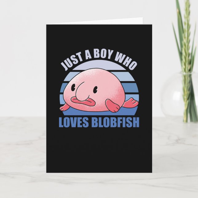 Blobfish Lovers Sweet Animals For Boys Blue Card (Front)
