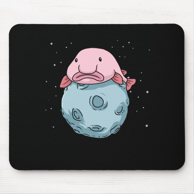 Blobfish Moon Astronaut Gift Kids Blobfish Mouse Pad (Front)