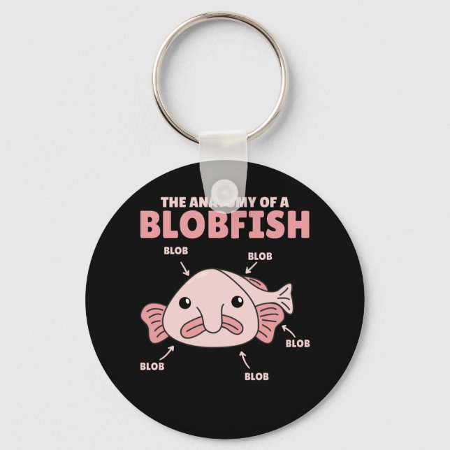 Blobfish Statement Anatomy Of Blobfish Key Ring (Front)