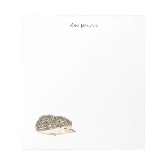 Bloc De Notas Hedgehog notepad, watercolor hedgeho Notepad (Front)