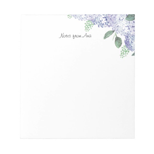 Bloc De Notas Hydrangeas notepad (Front)