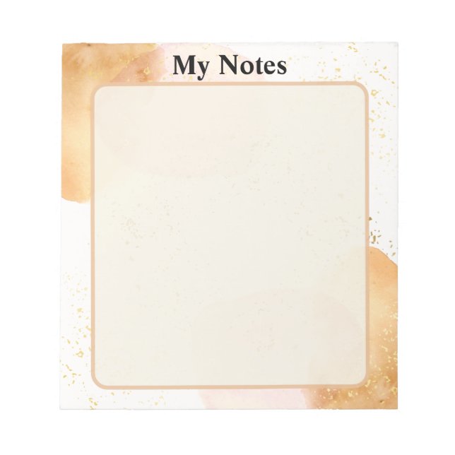 Bloc-note Aquarelle Rose Beige Bloc-note My Notes (Front)
