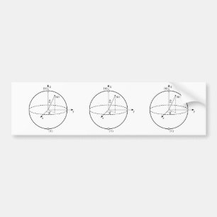 Bloch Sphere   Quantum Bit (Qubit) Physics / Math Bumper Sticker