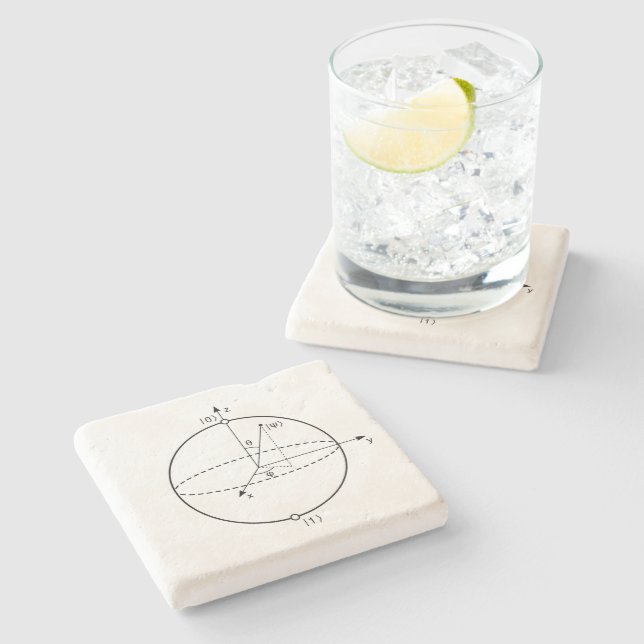 Bloch Sphere | Quantum Bit (Qubit) Physics / Math Stone Coaster (Side)