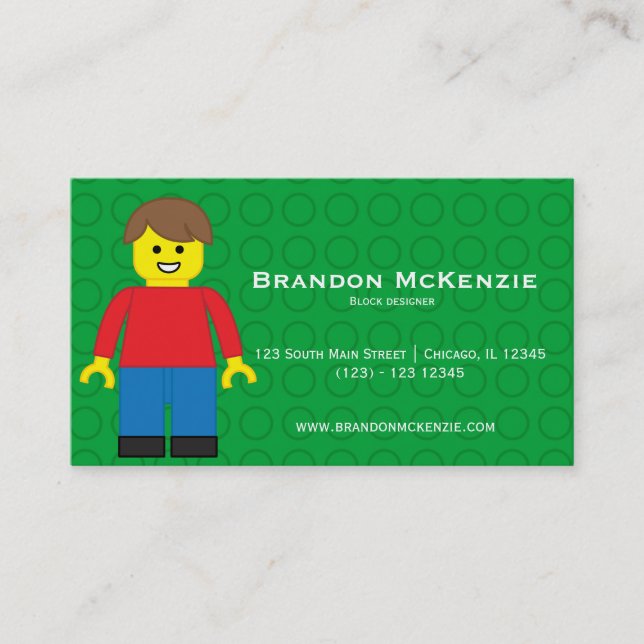 Block buildings designer business card (Front)