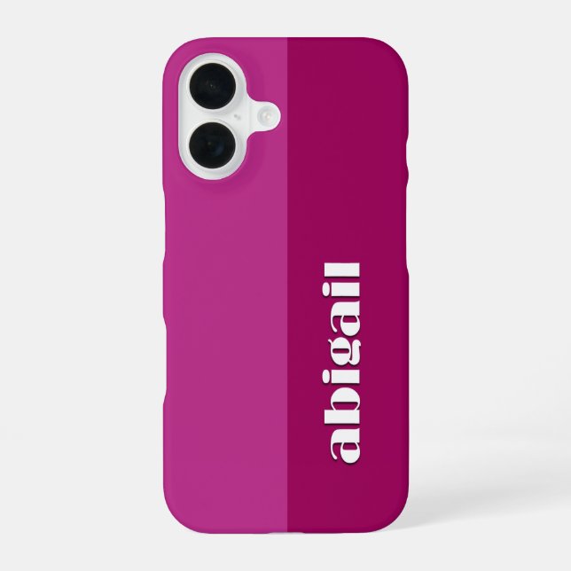 Block Colors With Personalization iPhone 16 Case (Back)
