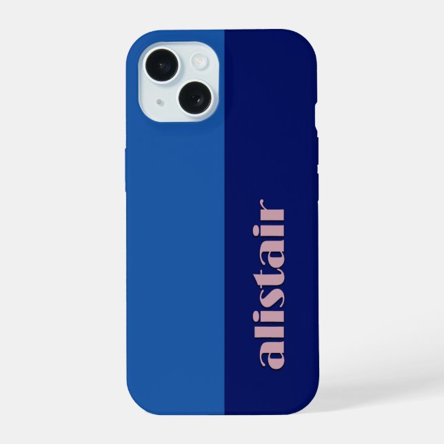 Block Colours With Personalization iPhone 15 Case (Back)