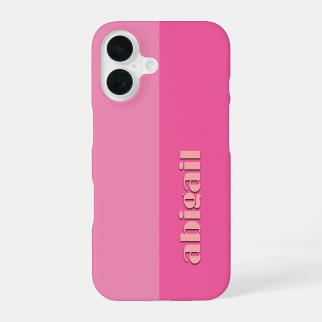 Block Colours With Personalization iPhone 16 Case (Back)