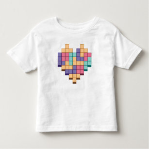 Block Game Heart Retro Style Toddler T-Shirt