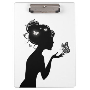 Block holder The woman butterflies Clipboard