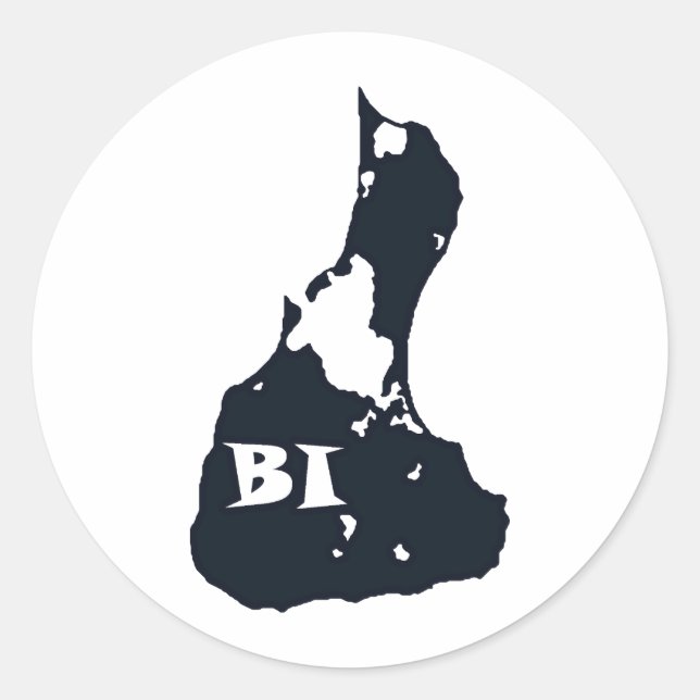 Block Island BI Island Shape Classic Round Sticker (Front)