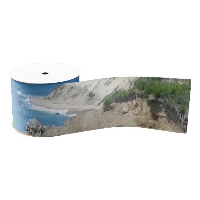 Block Island Bluffs - Block Island, Rhode Island Grosgrain Ribbon (Spool)