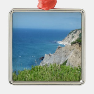 Block Island Bluffs - Block Island, Rhode Island Metal Tree Decoration