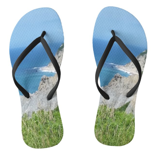 Block Island Bluffs - Block Island, Rhode Island Thongs (Footbed)