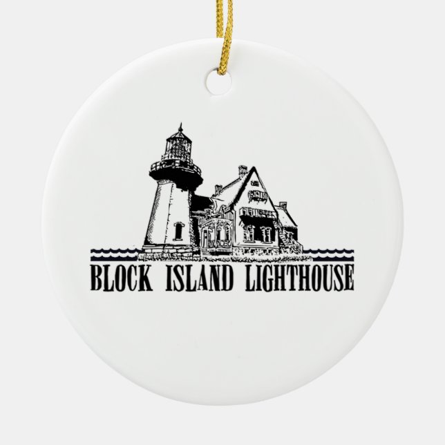 Block Island. Ceramic Tree Decoration (Front)