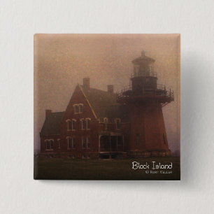 Block Island Lighthouse 15 Cm Square Badge