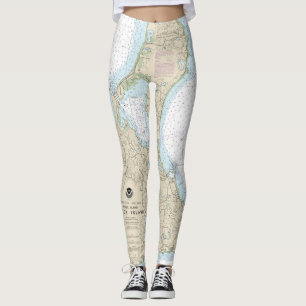 Block Island Nautical Chart 13217 Leggings