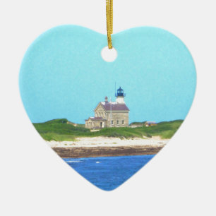 Block Island North Light Ceramic Ornament