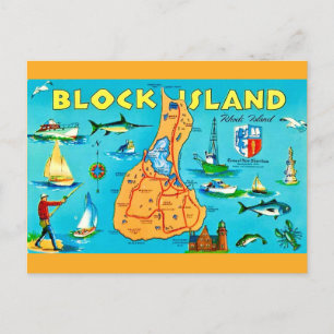 Block Island Rhode Island Postcard