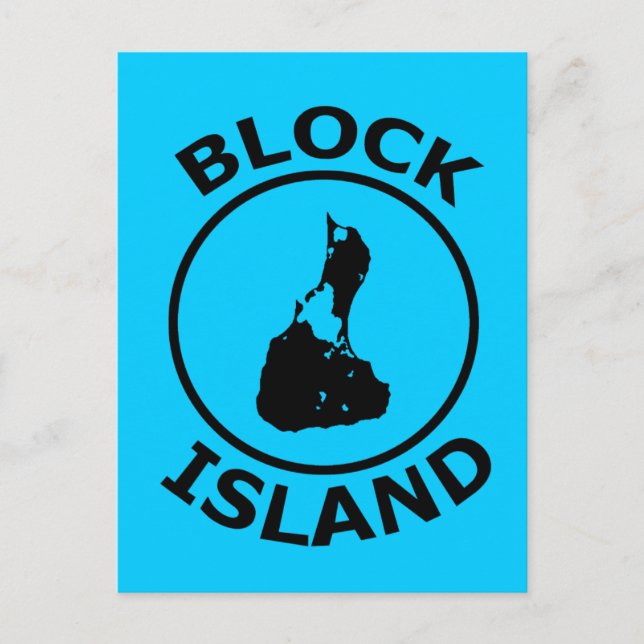 Block Island Shape Inside Circle Postcard (Front)