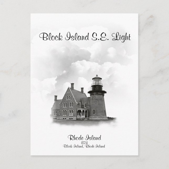 Block Island Southeast Light, Rhode Island Postcard (Front)