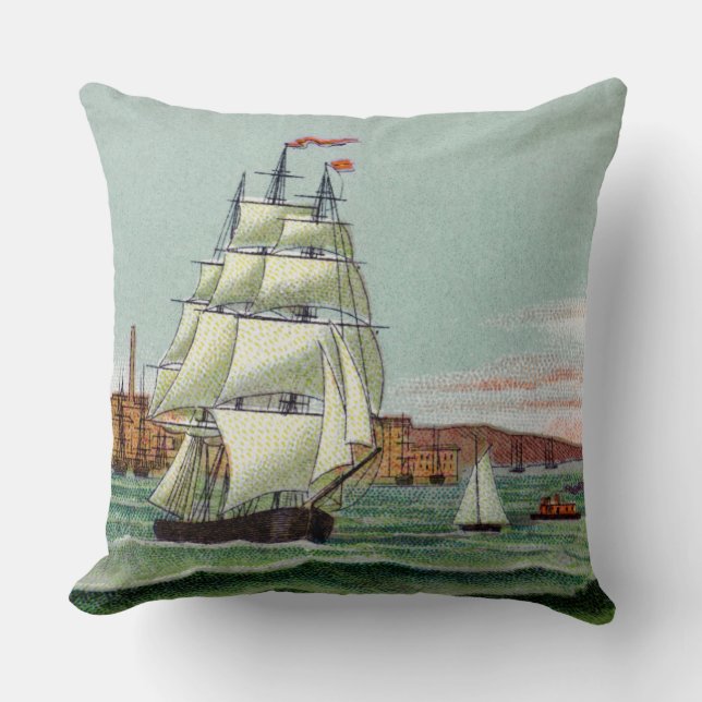 Block Island Throw Pillow (Front)