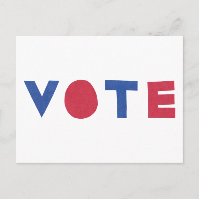 Block Letter Design VOTE Postcard (Front)