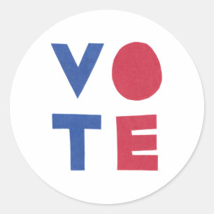 Block Letter Design VOTE Stickers