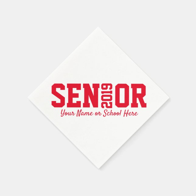 Block Letter Senior Graduation Class of 2019 Napkin (Corner)